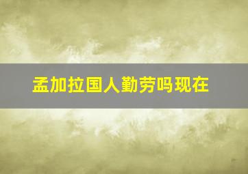 孟加拉国人勤劳吗现在