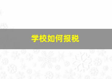 学校如何报税