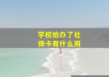 学校给办了社保卡有什么用