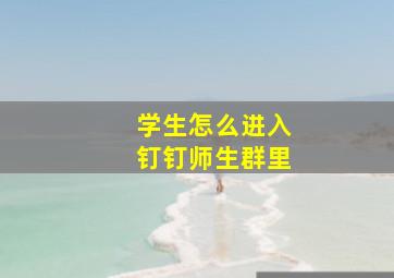 学生怎么进入钉钉师生群里