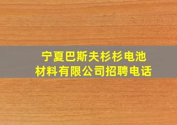 宁夏巴斯夫杉杉电池材料有限公司招聘电话