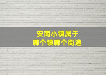 安南小镇属于哪个镇哪个街道