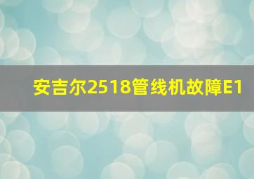 安吉尔2518管线机故障E1