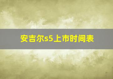 安吉尔s5上市时间表