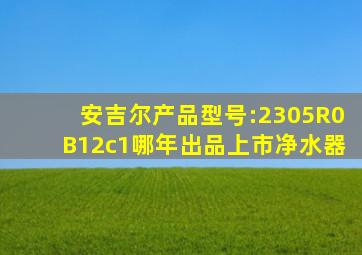 安吉尔产品型号:2305R0B12c1哪年出品上市净水器