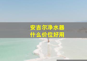 安吉尔净水器什么价位好用