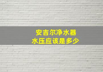 安吉尔净水器水压应该是多少