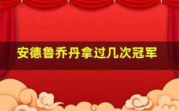 安德鲁乔丹拿过几次冠军