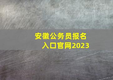 安徽公务员报名入口官网2023