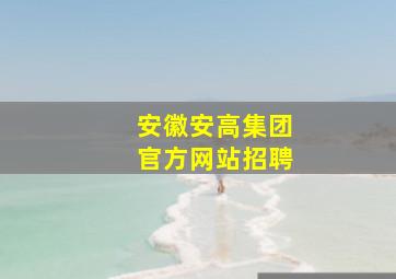 安徽安高集团官方网站招聘