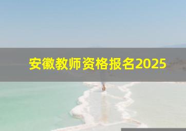 安徽教师资格报名2025