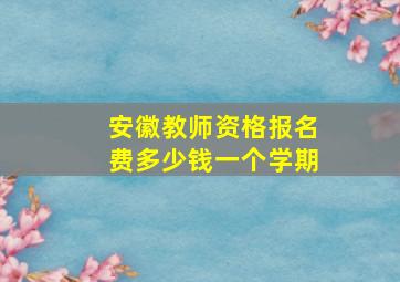 安徽教师资格报名费多少钱一个学期