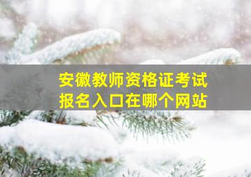 安徽教师资格证考试报名入口在哪个网站