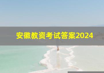 安徽教资考试答案2024