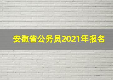 安徽省公务员2021年报名