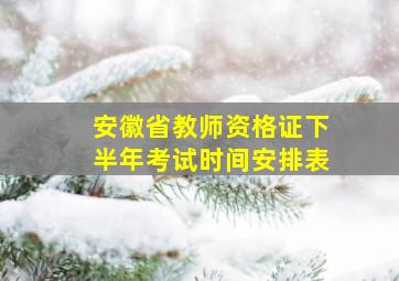 安徽省教师资格证下半年考试时间安排表