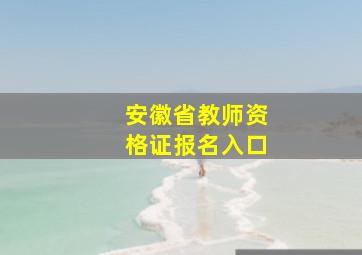 安徽省教师资格证报名入口