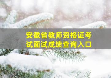 安徽省教师资格证考试面试成绩查询入口