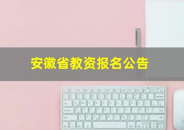 安徽省教资报名公告