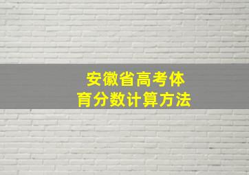 安徽省高考体育分数计算方法