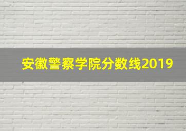 安徽警察学院分数线2019