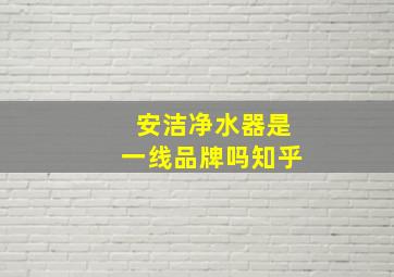 安洁净水器是一线品牌吗知乎