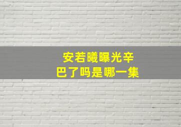 安若曦曝光辛巴了吗是哪一集