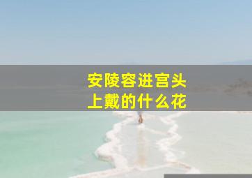 安陵容进宫头上戴的什么花