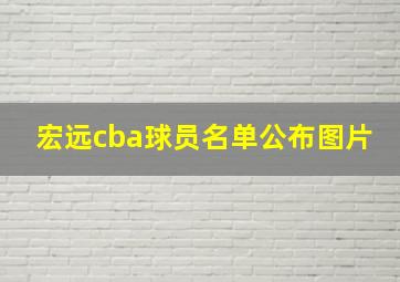 宏远cba球员名单公布图片