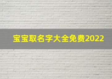 宝宝取名字大全免费2022