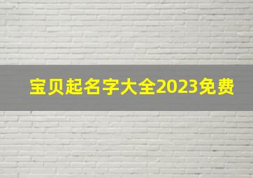 宝贝起名字大全2023免费