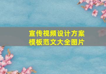 宣传视频设计方案模板范文大全图片