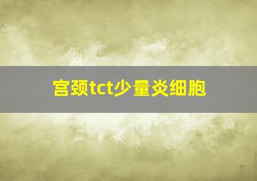 宫颈tct少量炎细胞