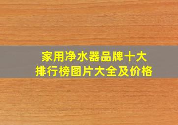 家用净水器品牌十大排行榜图片大全及价格