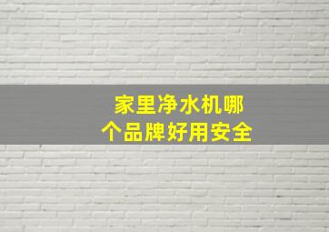 家里净水机哪个品牌好用安全