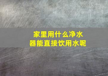 家里用什么净水器能直接饮用水呢