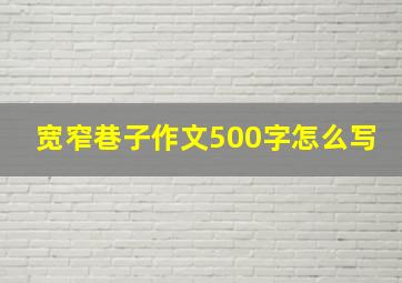 宽窄巷子作文500字怎么写