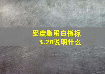 密度脂蛋白指标3.20说明什么