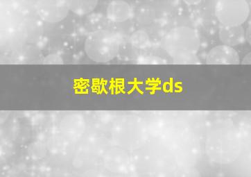 密歇根大学ds