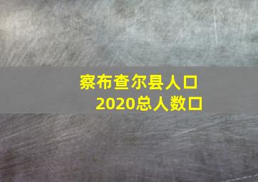 察布查尔县人口2020总人数口