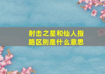 射击之星和仙人指路区别是什么意思