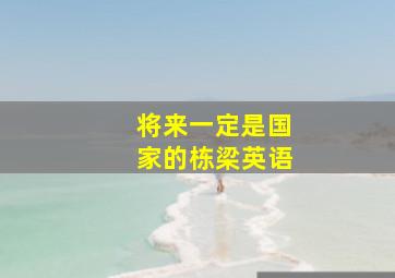 将来一定是国家的栋梁英语