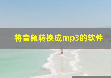 将音频转换成mp3的软件