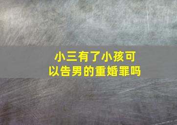 小三有了小孩可以告男的重婚罪吗