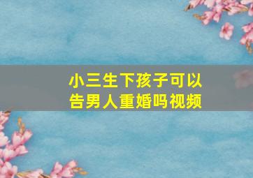 小三生下孩子可以告男人重婚吗视频