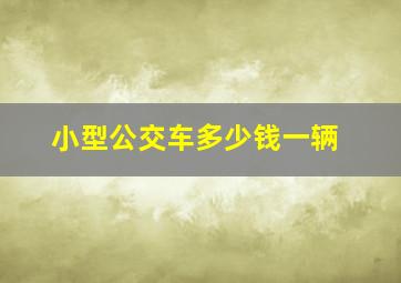 小型公交车多少钱一辆