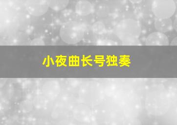 小夜曲长号独奏