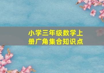 小学三年级数学上册广角集合知识点