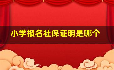 小学报名社保证明是哪个