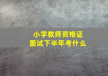 小学教师资格证面试下半年考什么